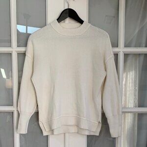 Jessica Simpson Bishop Sleeve Round Neck Ribbed Knit Sweater